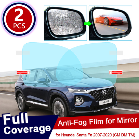 for Hyundai Santa Fe 2007~2022 CM DM TM ix45 45 Full Cover Anti Fog Film Rearview Mirror Accessories SantaFe 2010 2015 2017 2022 ► Photo 1/6