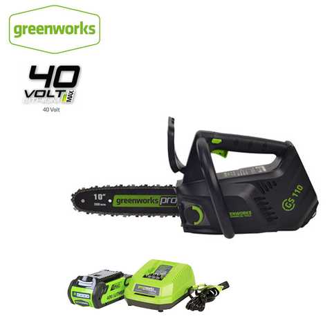 Greenworks 40v Cordless Chain Saw Brushless ONE HAND Operate Chainsaw 10 Inch Guide Bar With 4Ah Battery and Charger,Free Return ► Photo 1/6