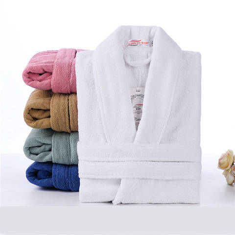 100% Cotton Toweling Terry Robe Unisex lovers Soft Bath Robe Men And Women Nightrobe Sleepwear Male Casual Home Bathrobe ► Photo 1/6