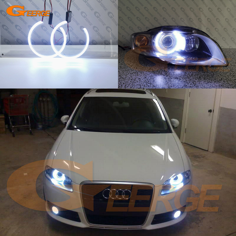 Excellent Ultra bright COB led angel eyes kit halo ring For Audi A4 S4 RS4 B7 2004 2005 2006 2007 2008 2009 ► Photo 1/6