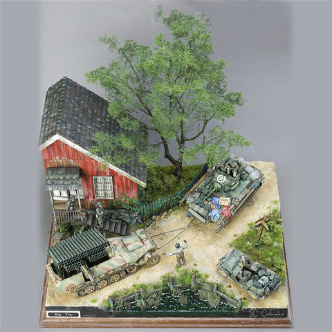 DIY Military Building Model Kits World War II German Soldier Shelter House Wood Cabin 1:35 Scale Model Kits ► Photo 1/5