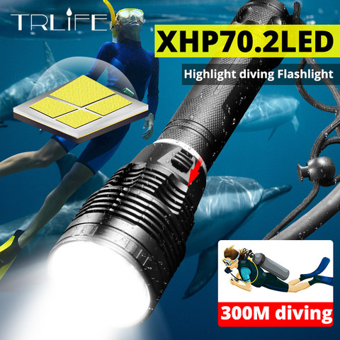 XHP70.2 Diving flashight 26650 IPX8 Waterproof Scuba Diving light diving torch Lamp lanterna Powerful light for Diver ► Photo 1/6