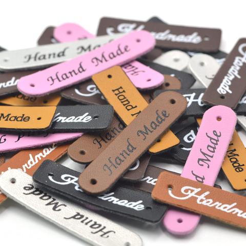 30Pcs Handmade Labels Tags Clothes Garment PU Leather Label Hand Made Jeans Bags DIY Craft Knitting Sewing Supplies ► Photo 1/6