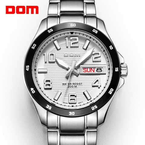 DOM Mens Watches Top Brand Luxury Sport Quartz-Watch Stainless Steel Clock Men Waterproof Wristwatch relogio masculino M-132 ► Photo 1/6