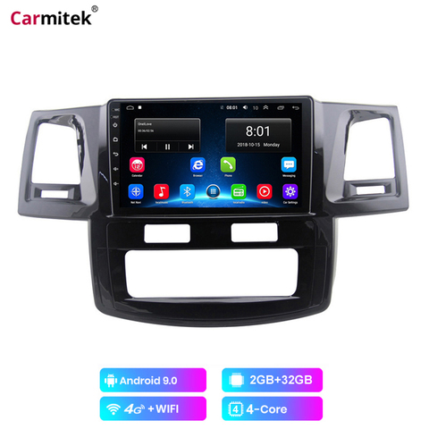 Android car gps navigation stereo head unit multimedia video radio player for Toyota fortuner hulix 2007-2015 ► Photo 1/6