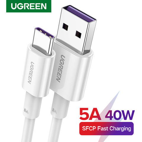 UGREEN 5A USB Type C Cable Fast Quick Charge 3.0 USB C Charging Data Cable Supercharge Type-C Cable for Huawei P30 P20 Mate 30 ► Photo 1/6