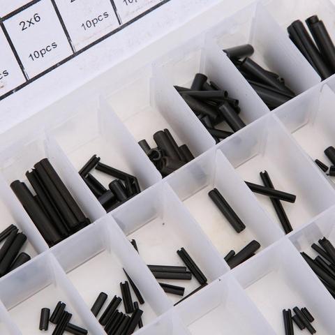 240Pcs Elastic Cylindrical Cotter Pins Carbon Steel Hollow Positioning Pin Fastener Auxiliary Parts 1.5-5 Assortment Kit ► Photo 1/6