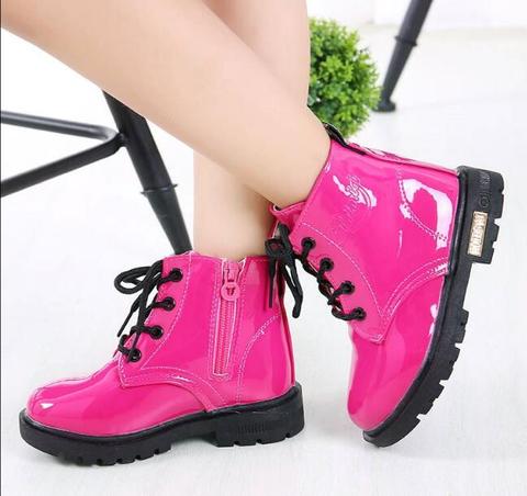 Winter Children Shoes PU Leather Waterproof new Boots Kids Snow Boots Plus velvet to keep warm Girls Boys Rubber boots Fashion ► Photo 1/6