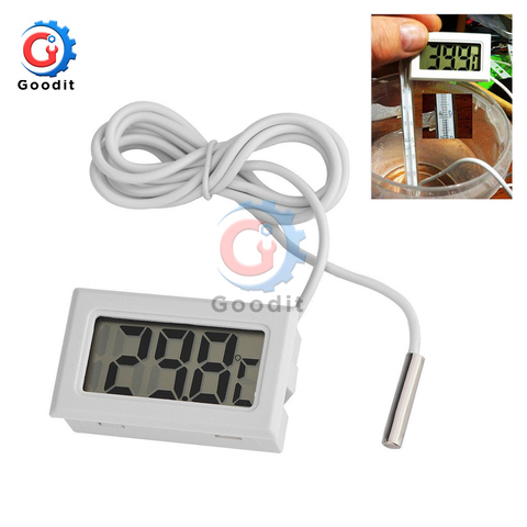 Fridge Thermometer Anti-humidity Refrigerator Freezer Electric Digital  Thermometer Temperature Monitor LCD Display with Hook - AliExpress