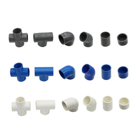 32mm Inner Diameter PVC Connector Water Supply Pipe Fittings Straight Elbow Solid Equal Tee Four-way Connectors Irrigation Joint ► Photo 1/5