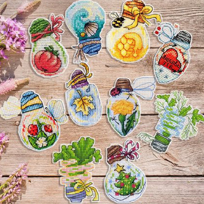 BXT23 Decoration Home Decor Homfun Craft Christmas Cross Stich Set Counted DIY Cross Stitch Kits Fridge Refridgerator Magnets ► Photo 1/6