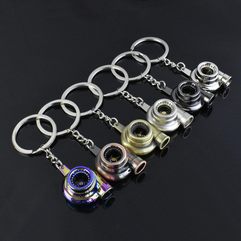 Mini Turbo Turbocharger Keychain Spinning Turbine Key Chain Ring Keyring Keyfob Car Keyring Car Interior Accessories S139 ► Photo 1/6