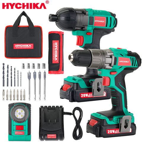 HYCHIKA Electric Drill 18V Cordless Electric Screwdriver Mini Wireless Power Driver Tools Set With dremel Accessories Makita ► Photo 1/6