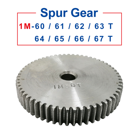 1 Piece spur Gear 1M60/61/62/63/64/65/66/67T rough Hole 8mm gear wheel 45#carbon steel Material  motor gear Total Height 10mm ► Photo 1/6