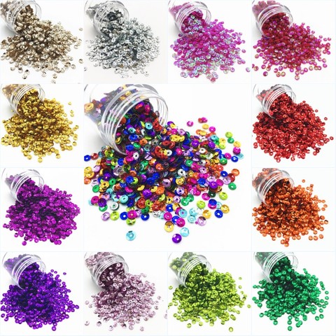 10g Multi Size Sequin 4mm 5mm 6mm Sequin PVC Round Cup Sequins Paillettes Sewing Wedding Crafts DIY Women Garments Accessories ► Photo 1/6