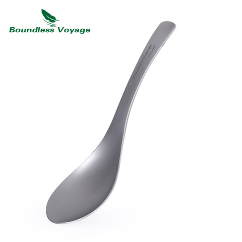 Boundless Voyage Titanium Soup Spoon Meal Rice Ladle Outdoor Household Ti Tableware ► Photo 1/6