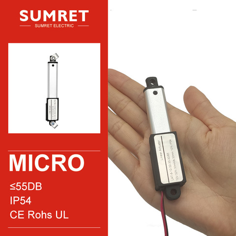 Mini dc 12v linear actuator Micro motor 10mm 30mm 50mm 100mm stroke Range hood actuator IP54 Wireless remote Controller ► Photo 1/6