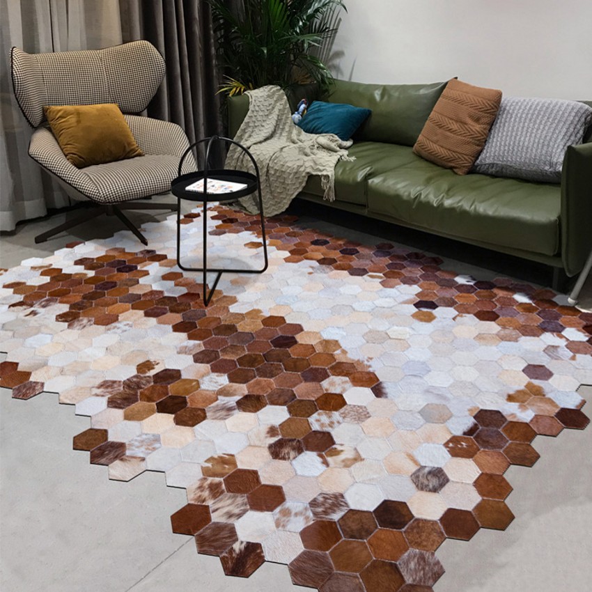 Genuine Cowhide Skin Fur Patchwork Rug, How Can You Tell If A Cowhide Rug Is Real