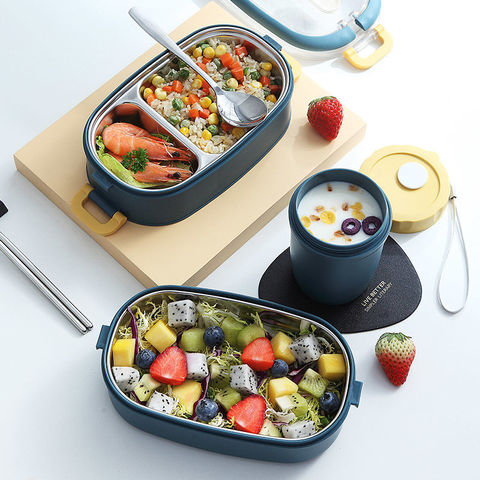 800/1550ml Lunch Box Stainless Steel Separated Bento Box Portable Microwave Lunchbox for Office Worker Children Food Box ► Photo 1/6