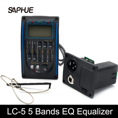 LC-5 5 Bands Acoustic Guitar Pickup EQ Preamp LCD Tuner Piezo Pickup Equalizer System ► Photo 1/6