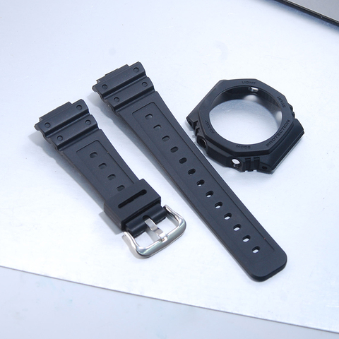 Black Resin Watchband + Case for  GA2100 GA-2100 GA2110 Protect Case Kit Men's waterproof sports watch belt ► Photo 1/4