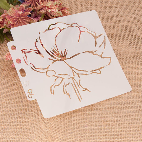 14*13cm White Flower DIY Layering Stencils Wall Painting Scrapbook Coloring Embossing Album Decorative Card Template ► Photo 1/6