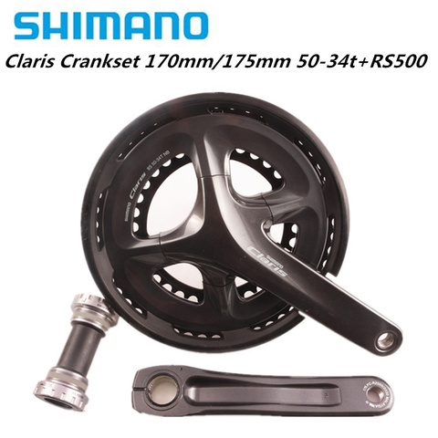 Shimano Claris R2000 8 Speed Road Bike Bicycle Crankset 170mm 50 34T 175mm 50 34TWith rs500 BB Bottom Bracket Road Pedivela ► Photo 1/6