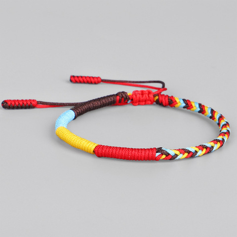 Tibetan Buddhist Handmade Waterproof Woven Wax Thread Wrap Bracelet For Men And Women Friendship Rope Knot Bracelet ► Photo 1/6