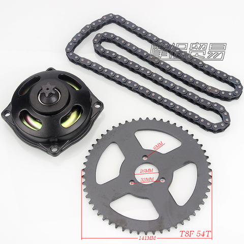 47cc 49cc T8F chain 84 Links and 54T teeth 54mm Chain plate sprocket for mini moto atv quad 2 stroke engine parts accessories ► Photo 1/5