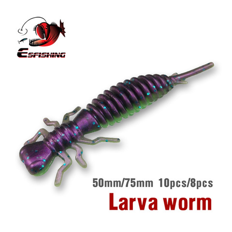 KESFISHING New Soft Bait Larva 50mm 75mm Soft Lure Worm Leurre Peche Jigging Lure Fishing Tackle Soft Lure For Fishing ► Photo 1/6