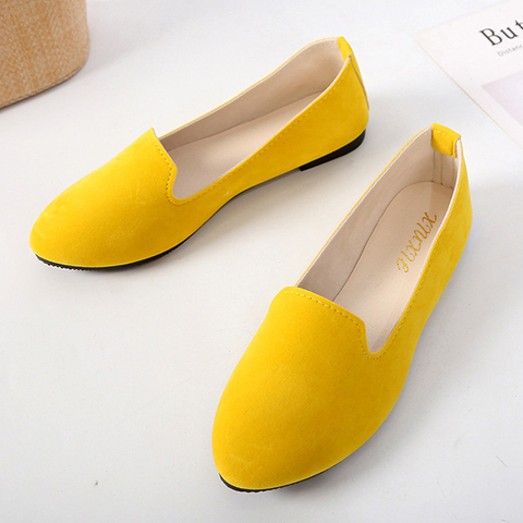 Women Flats Hot Sell Colourful Suede Women Loafers Ballet Pointed Toe Flats Ladies Shoes Loafers Plus Size 43 Zapatos De Mujer ► Photo 1/6