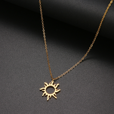 DOTIFI 316L Stainless Steel Necklace Plated Ethnic Sun Totem Pendent Necklaces For Charm Women Birthday Party Fashion Jewelry ► Photo 1/4