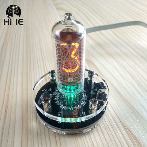 IN-8/IN-8-2 Glow Tube Clock 1-bit IN8 glow tube clock Seven-color RGB LED nixie clock No Tubes ► Photo 1/4