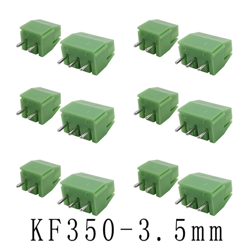 100pcs KF350-2P 3.5mm Pitch 2 pin Straight Pin PCB Screw Terminal Blocks 