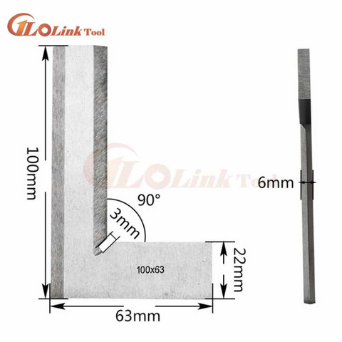 New 80*50mm 125x80mm 160x100mm 200*125mm Angle Square Broadside Knife-Shaped 90 Degree Angle Blade Ruler Gauge Blade Measuring ► Photo 1/6