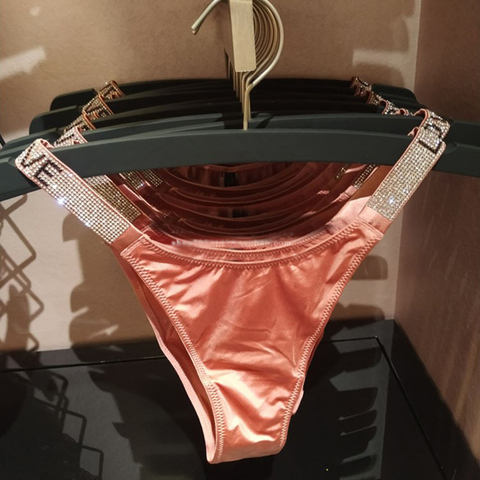 Sexy lingerie Underwear Thong Love Letter Rhinestone G-String Diamond Pink Fashion Female Beachwear T-Back Fitness Women Panties ► Photo 1/6