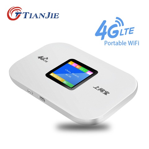 TIANJIE 4G Sim Card Wifi Router CAT4 150Mbps Wireless Modem Router LTE FDD/TDD Mobile WIFI Unlock pocket Router hotspot portable ► Photo 1/6