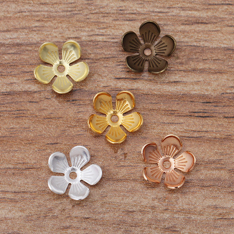 50pcs/lot 10mm Brass Flower Beads Caps Colorful Petal DIY Jewelry Material For Earrings Bracelet Supplies For Jewelry 06 ► Photo 1/5