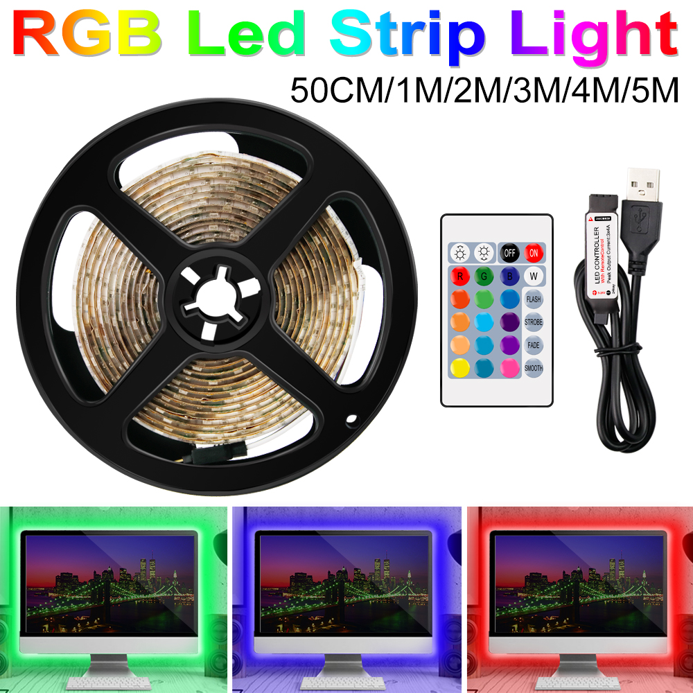 0.5/1/2/5M COLORFUL 3528 5050 SMD COOL WARM WHITE WATERPROOF LED STRIP LIGHT 5V 