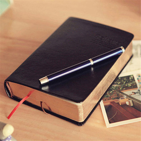 Vintage Thick Paper Notebook PU Leather Journal Bible Diary Sketchbook For Drawing Painting Graffiti Soft Cover Black Paper ► Photo 1/6