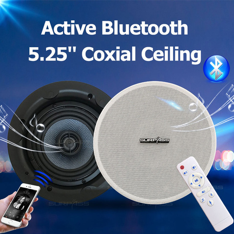 Home PA Audio Waterproof Active Bluetooth In-Ceiling Speaker 5.25'' Coxial Input Big Power 4 Channels Class-D Amplifier Speakers ► Photo 1/6