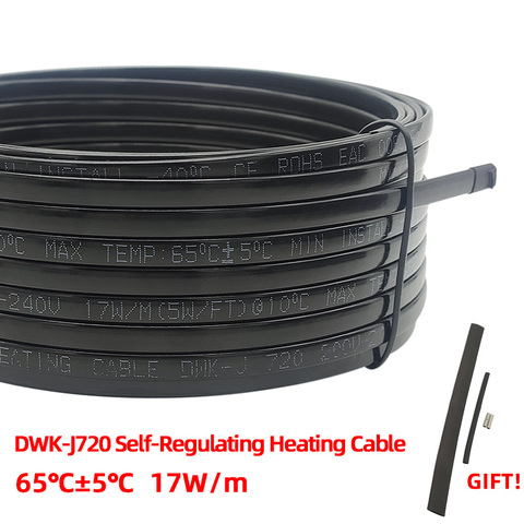 Best Sale 220V 230V 240V No need Controller Water-proof Self Regulating Heating Cable, Prevent Pipe Freeze Heat Trace System ► Photo 1/6