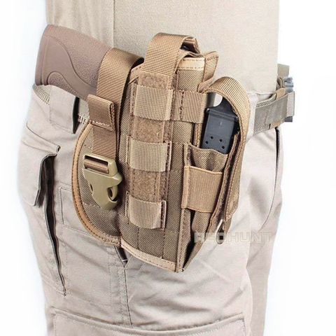 Universal Gun Holster Tactical Right Hand Molle Pistol Holster Magzine Pouch for Glock 17/1911 ► Photo 1/6