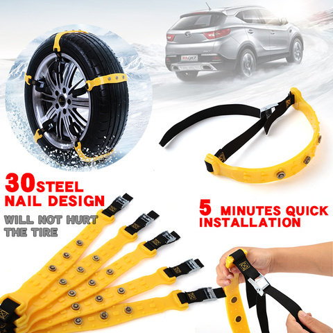 10pcs Winter Car Tire Snow Adjustable Anti-skid Safety Double Snap Skid Wheel TPU Chains For Truck Car SUV ► Photo 1/6