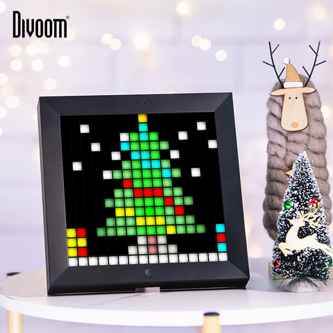 Divoom Pixoo Digital Photo Frame Alarm Clock with Pixel Art Programmable LED Display,Neon Light Sign for Christmas Gift & Decor ► Photo 1/6