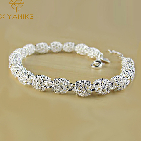 XIYANIKE 925 Sterling Silver Creative Fashion Bracelet for Women Wedding Couple Simple Geometric Paert Jewelry Prevent Allergy ► Photo 1/5