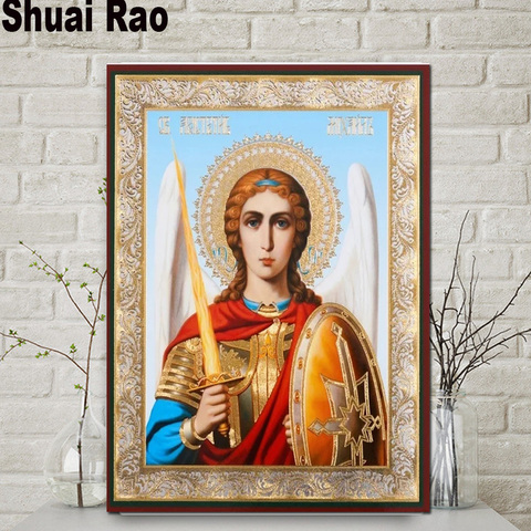 5d Archangel Michael diamond painting full square round drill 3d diamond embroidery icon orthodox religion art for home decor, ► Photo 1/6