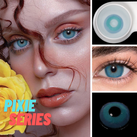 2pcs(1Pair) Color Contact Lenses for Dark Eyes PIXIE Series Eye Contacts Green Colored Lenses for Eyes Blue Makeup Natrual UYAAI ► Photo 1/6