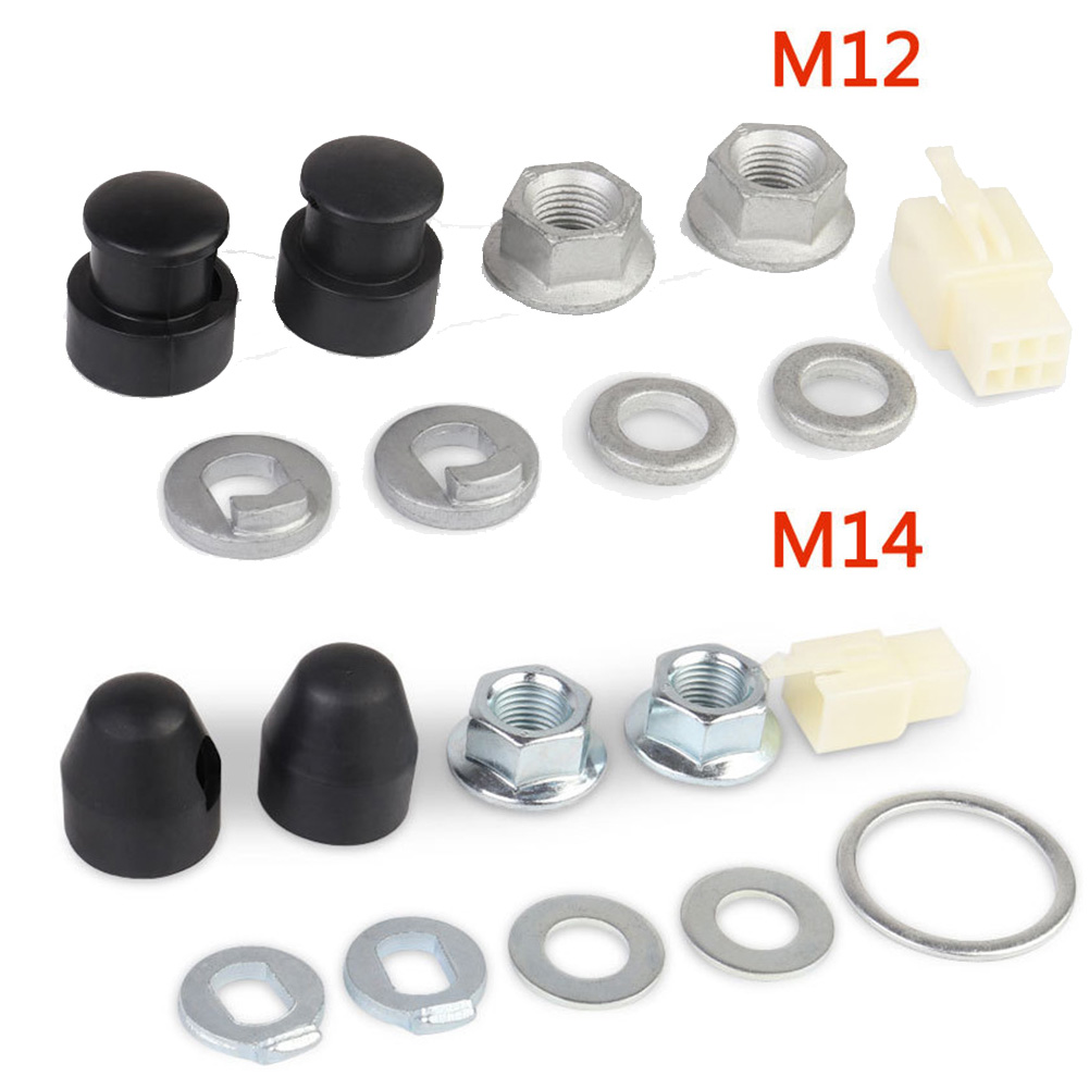 EBIKES E-bike Hub Motor Axle M12/M14 Lock Nut /lock Washer /spacer /nut Cover For 500W-5000W Motors With 12/14mm Shaft ► Photo 1/6