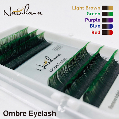 NATUHANA 6Rows Ombre Color Eyelash Extension Individual Faux Mink Lash False Gradients Eyelashes Professional Salon Makeup tools ► Photo 1/6